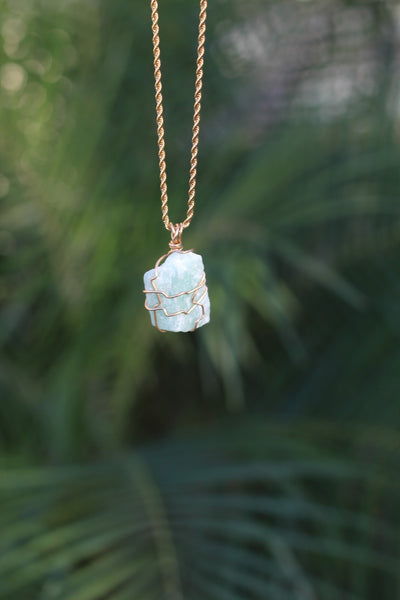 Blue Calcite Crystal Necklace